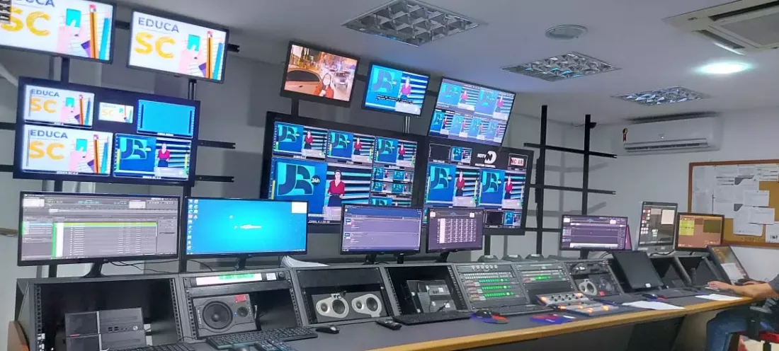 Sala de controle de transmissão da NDTV