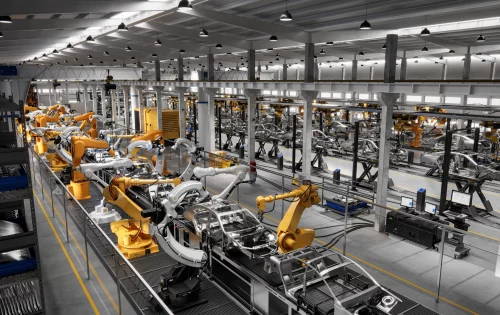 Fábrica de carros com equipamentos modernos