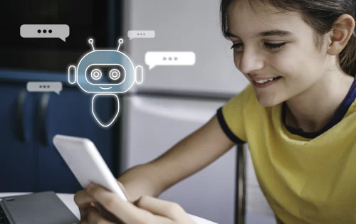 Criança usando tecnologia de inteligência artificial- Foto: iStock/Divulgação/Educa SC